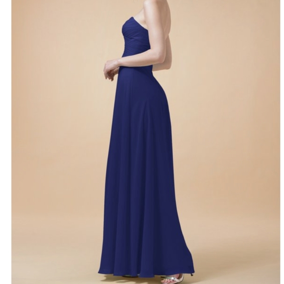 Sleeveless A-Line Sweetheart Bridesmaid Prom Formal Occasion Dress, 10, Blue - Picture 7 of 8